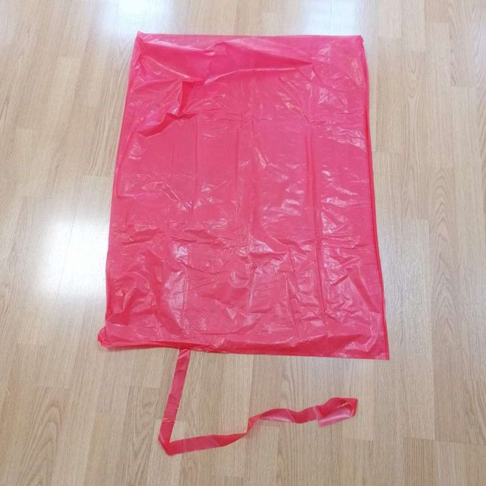 Hot Water Soluble Laundry Bags 660mm x 840mm, PVA Plastic Medical Laundry Bags With Red Tie