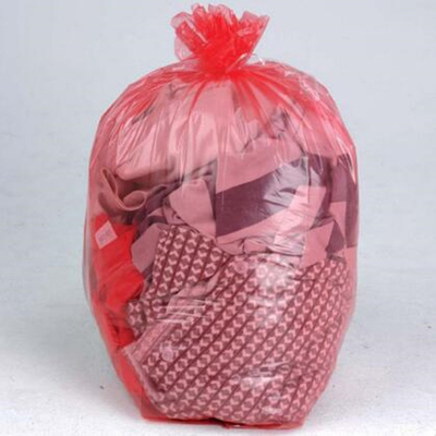 赤色 1回使用可能な水溶性プラスチック製洗濯袋 医療用/病院用